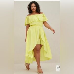 Torrid high-low ruffle gauze romper size 00